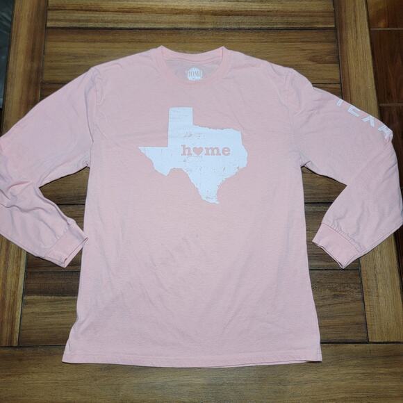 Home Free LS Salmon Tee "Texas Home" - Size Medium (38/40) - Picture 1 of 5